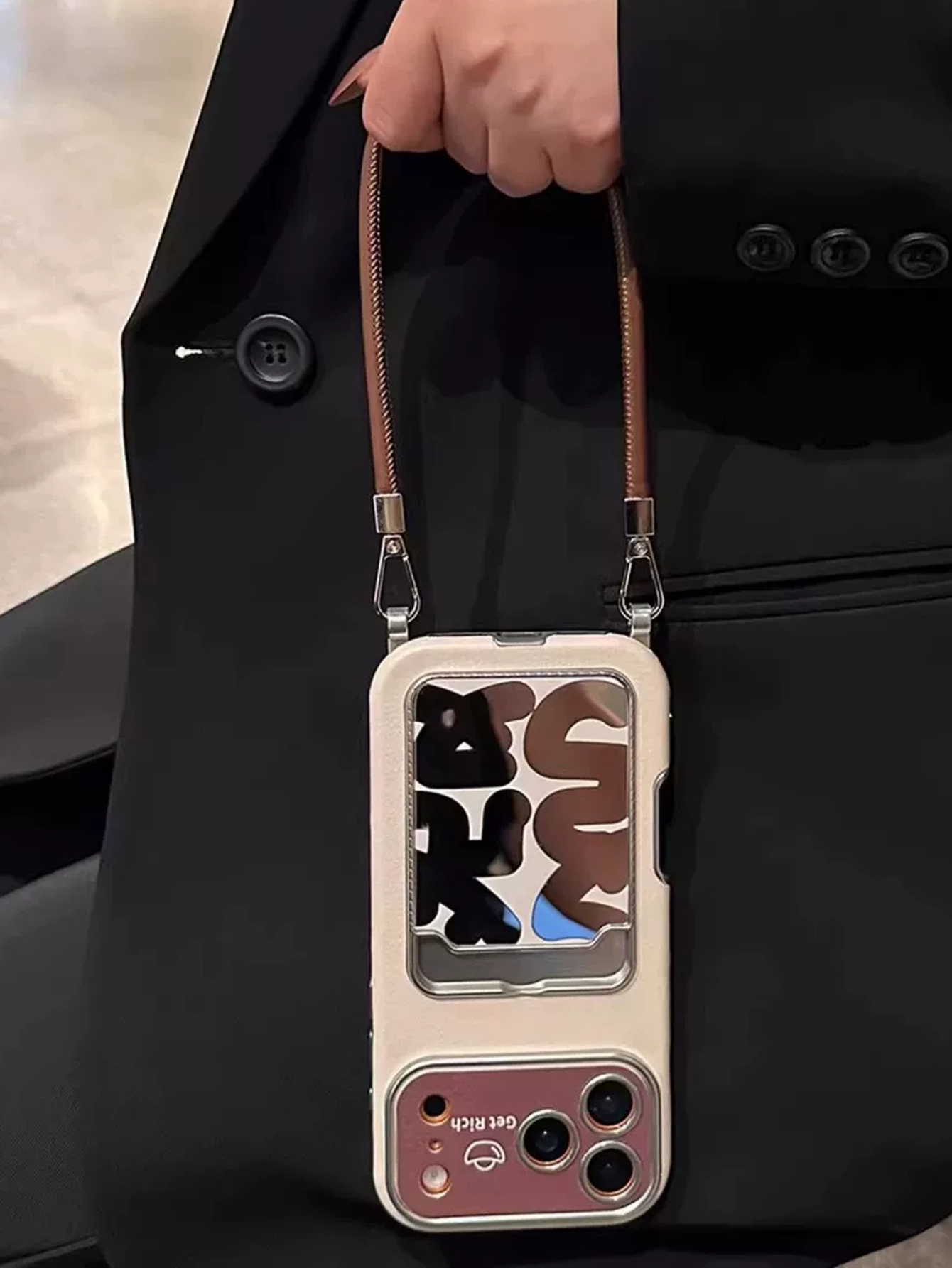Phone Cases That Hold Cards - Luxury Leather Mirror Card Holder Phone