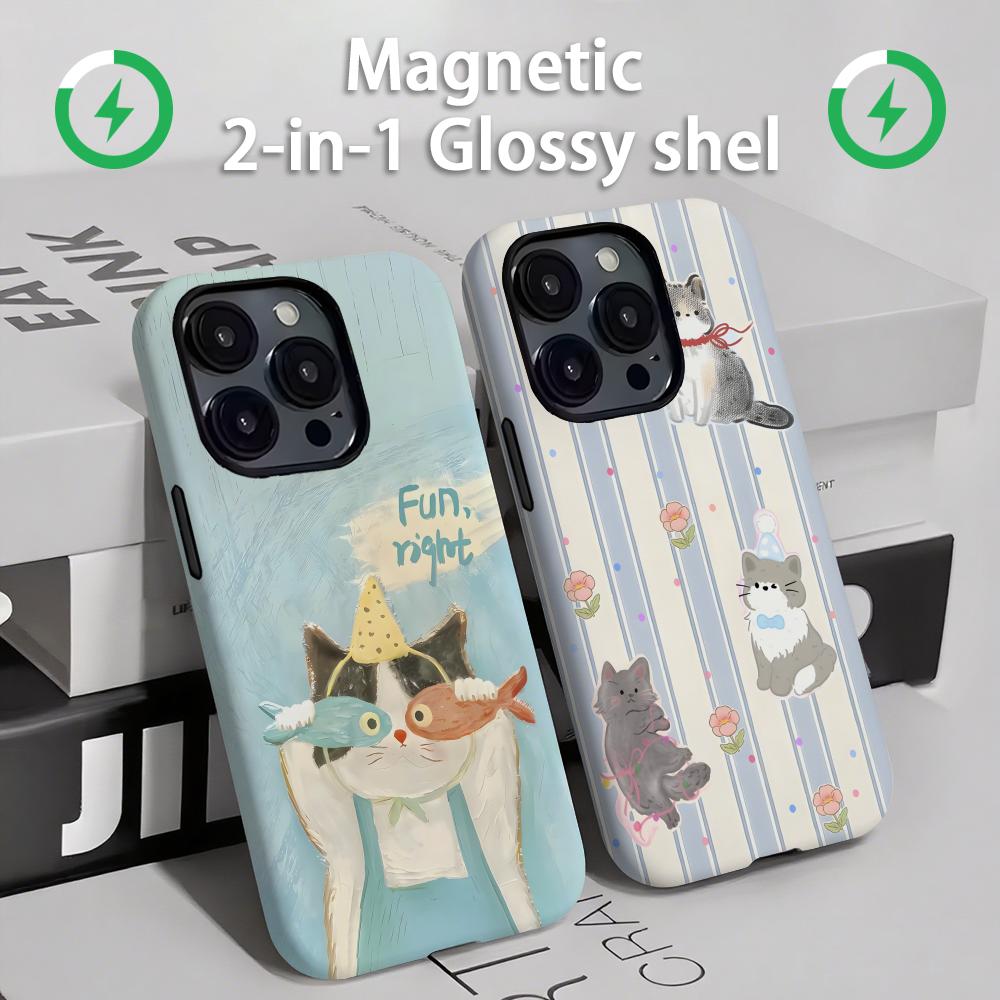Phone Cases Iphone 16 - Cute cats and dogs Phone Case