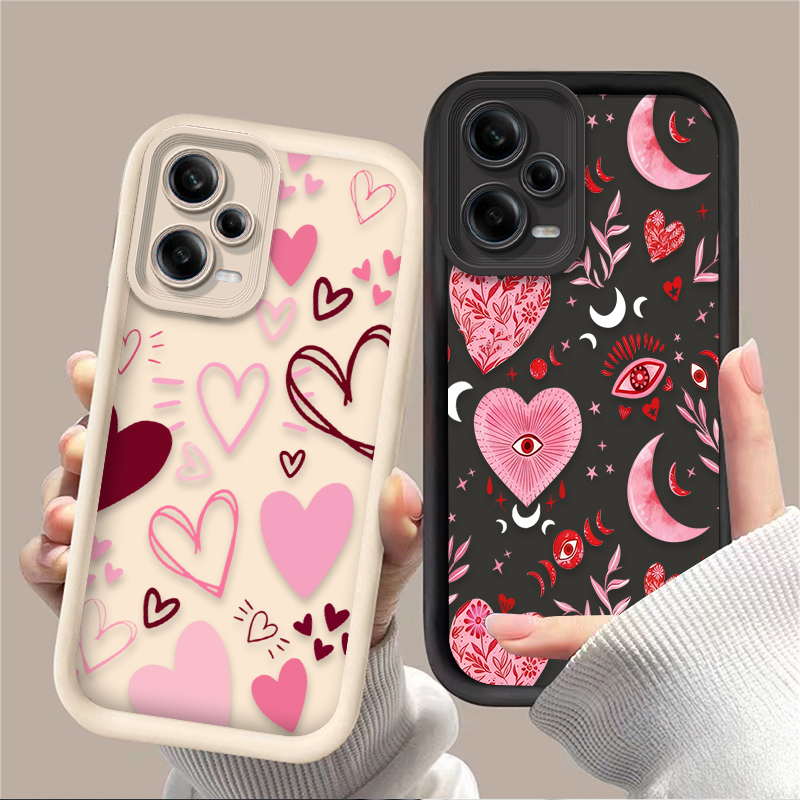 Phone Cases Xiaomi - Pink Heart-shaped Phone Case for Xiaomi