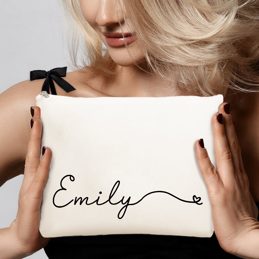 Custom Name Canvas Makeup Bag  - đánh giá và giá Monogram Custom Case