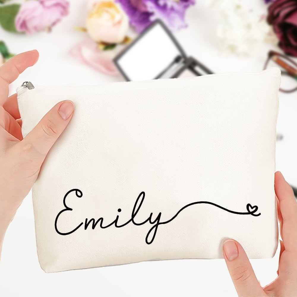 Custom Name Canvas Makeup Bag  - đánh giá và giá Monogram Custom Case