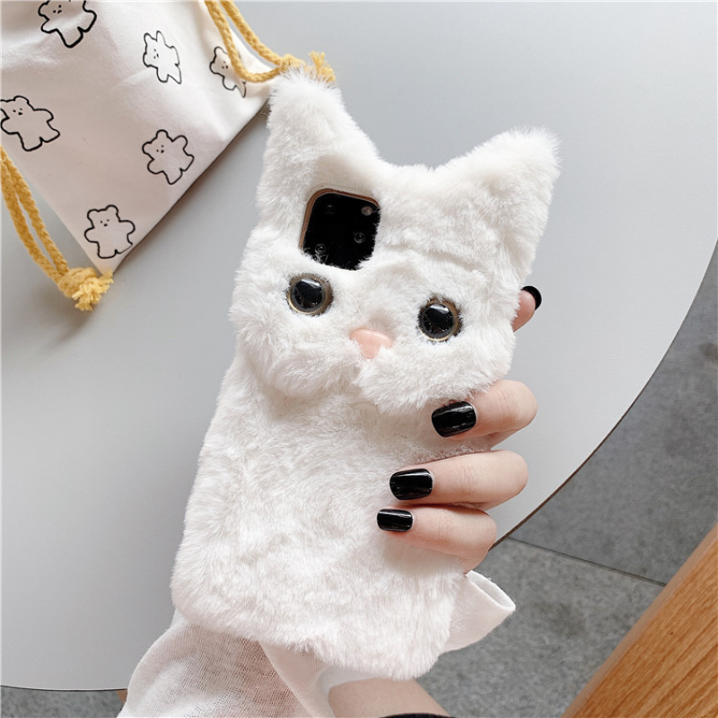 3D Cute Cartoon Cat Furry Plus - đánh giá và giá Phone Cases Iphone 16