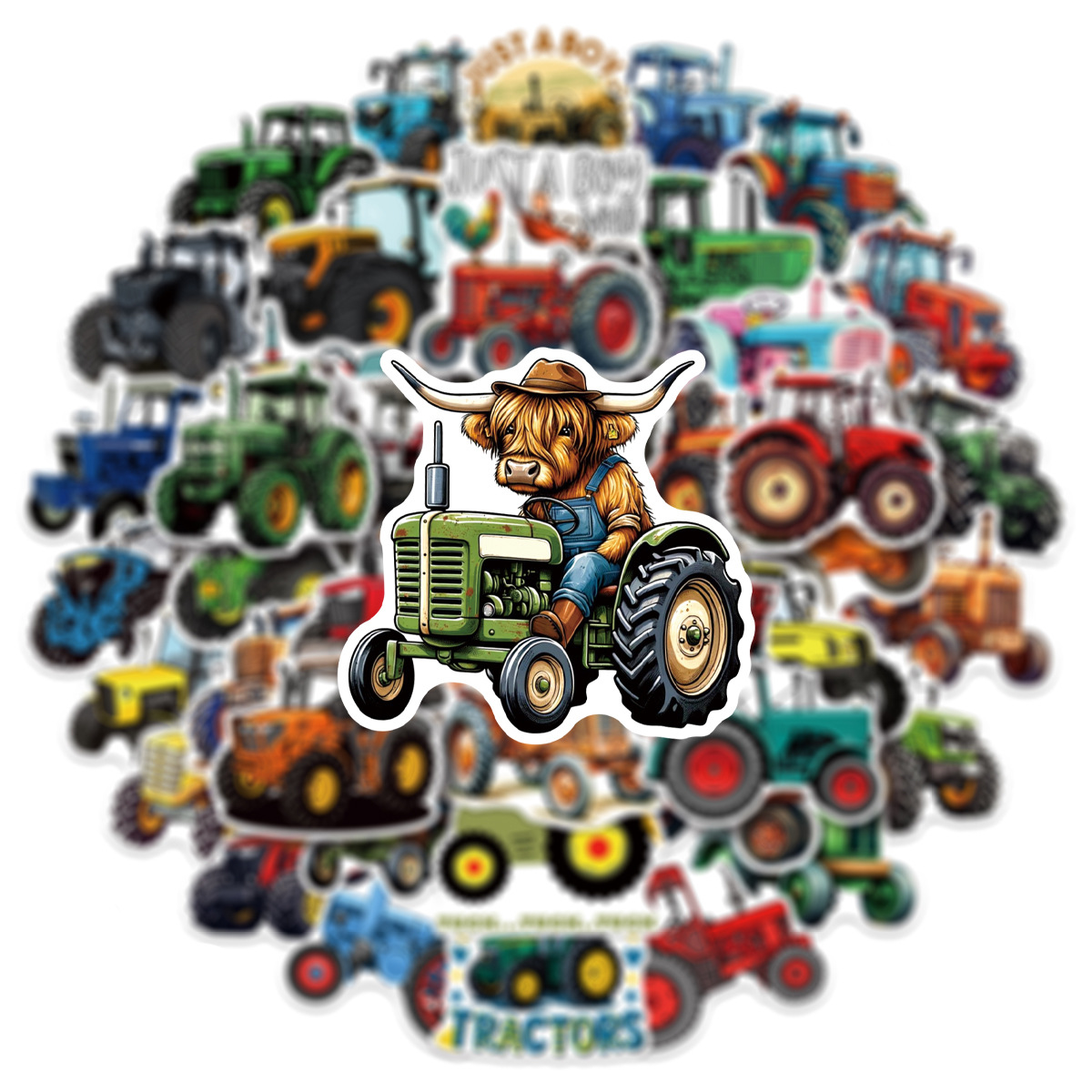 50/100 Pcs Cartoon Farm Tracto - đánh giá và giá Phone Cases The Dairy