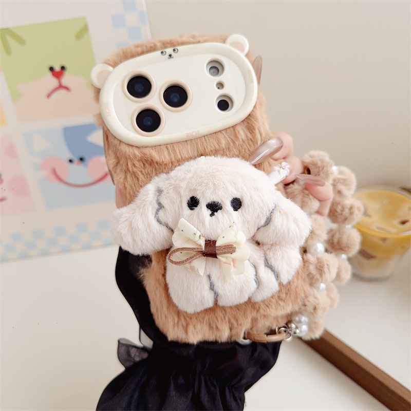 3D Cartoon Bowknot Puppy Warm  - đánh giá và giá Phone Cases Iphone 16