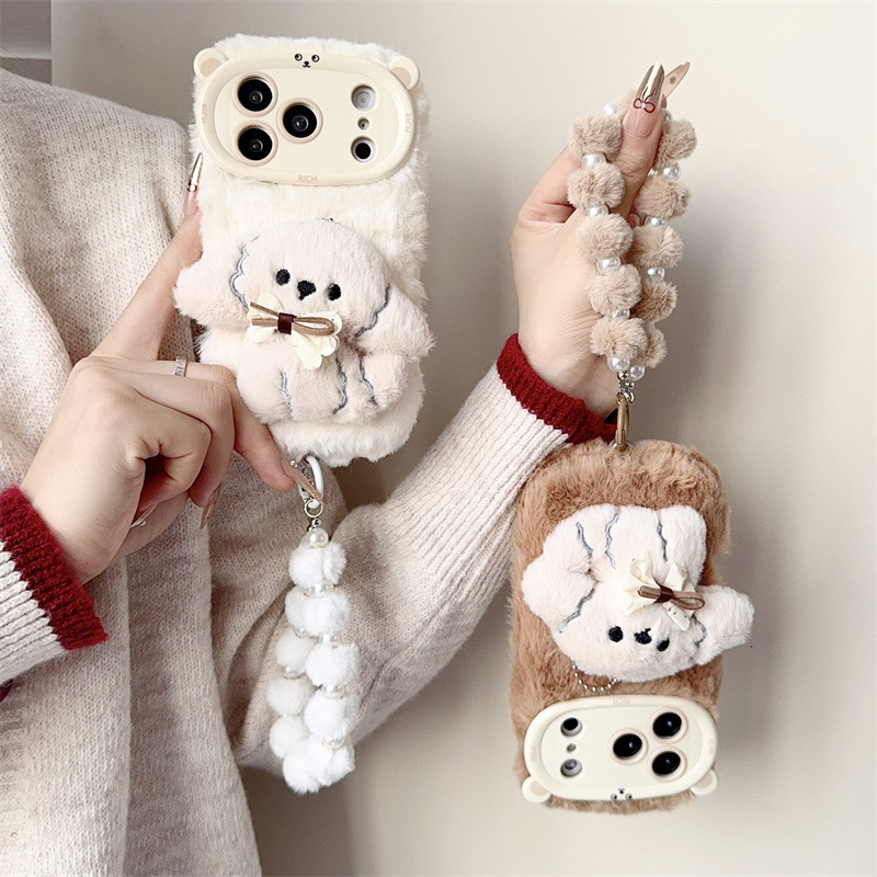 3D Cartoon Bowknot Puppy Warm  - đánh giá và giá Phone Cases Iphone 16