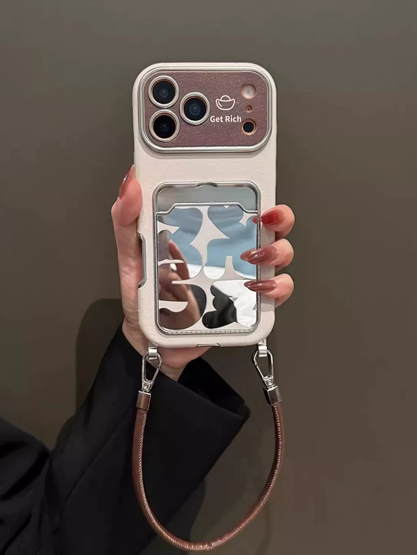 Luxury Leather Mirror Card Hol - đánh giá và giá Phone Cases That Hold Cards