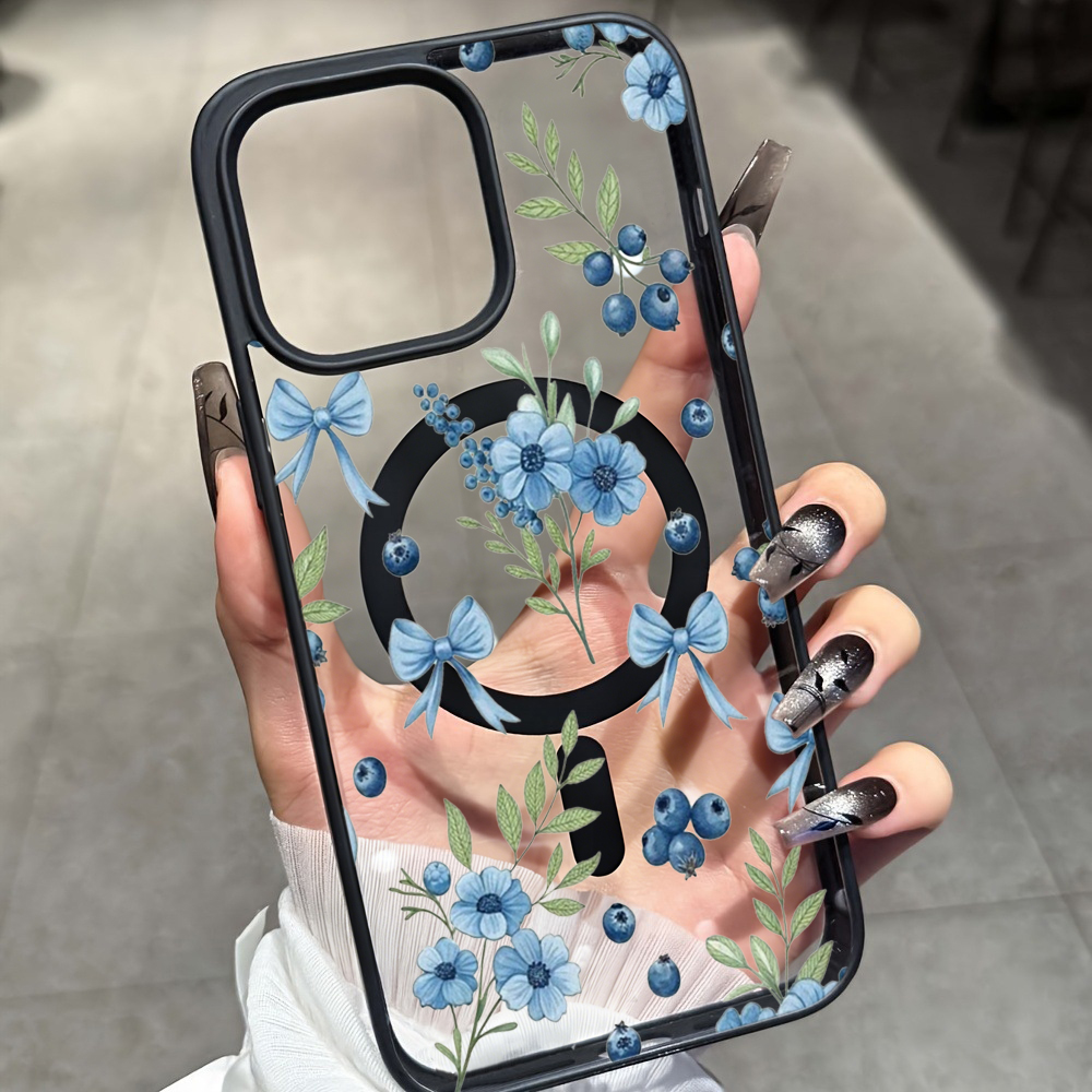 Blueberry Floral Clear Case  F - đánh giá và giá Phone Cases With Magsafe