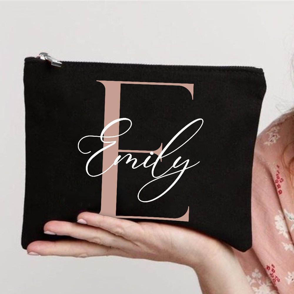 Custom Makeup Bag with Initial - đánh giá và giá Monogram Custom Case
