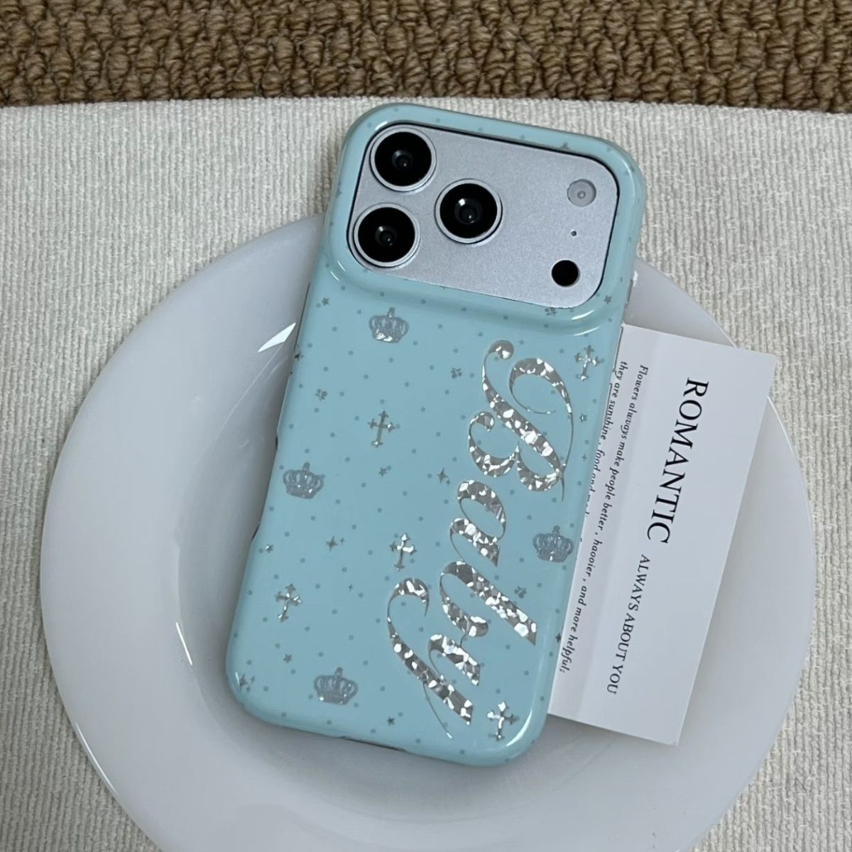 Korean Ins Mint Colored Englis - đánh giá và giá Phone Cases Iphone 16