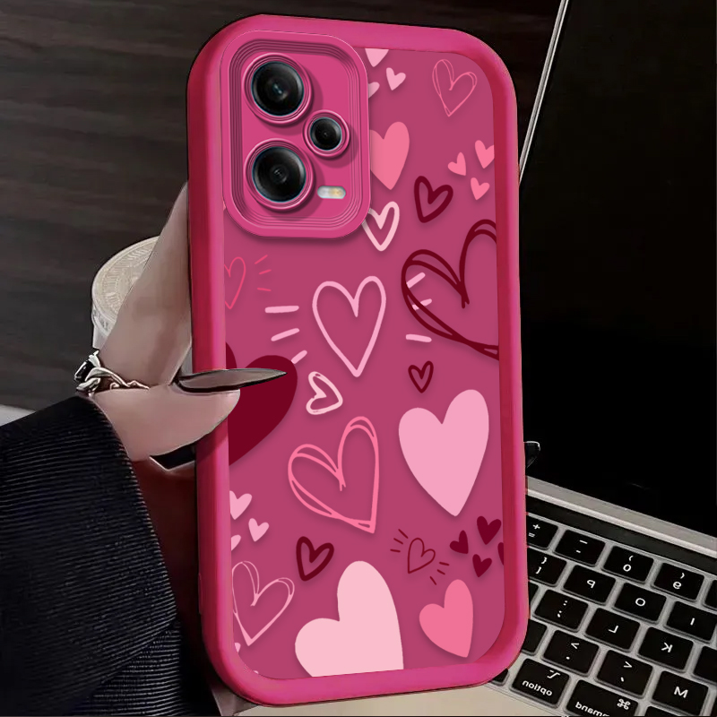 Pink Heart-shaped Phone Case f - đánh giá và giá Phone Cases Xiaomi