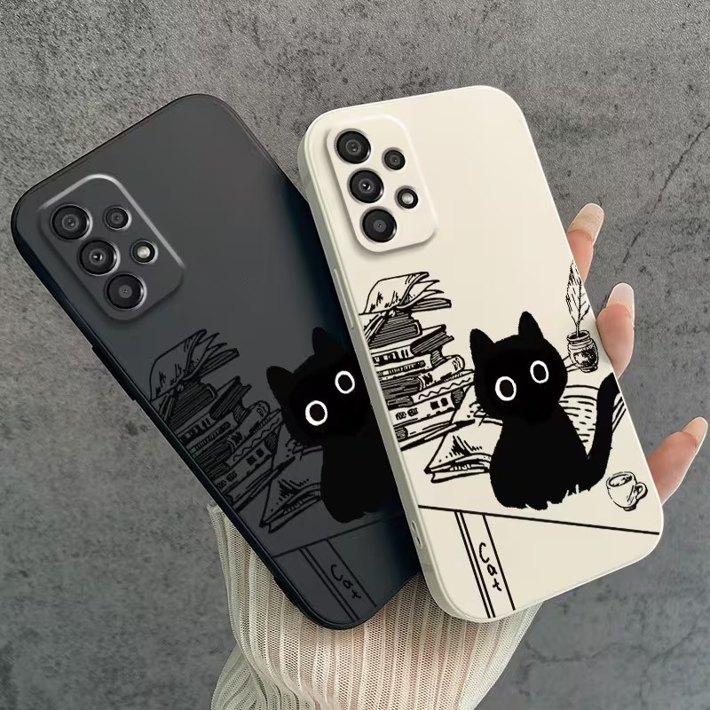 Cute Reading Black Cat Pattern - đánh giá và giá Phone Cases Cat