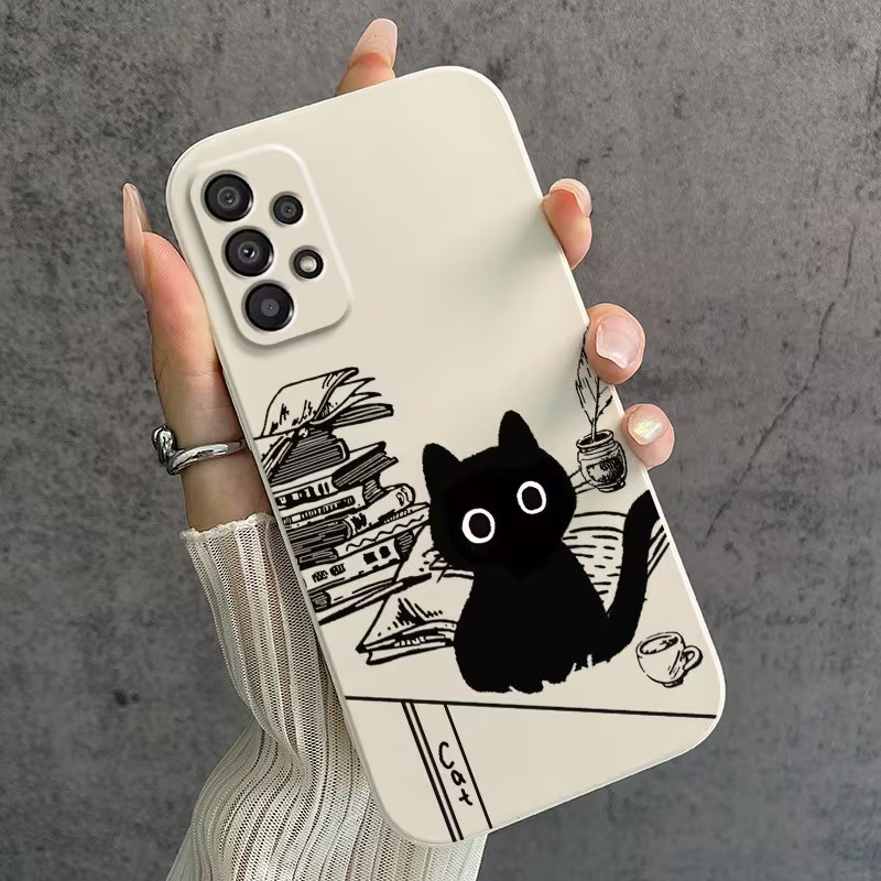 Cute Reading Black Cat Pattern - đánh giá và giá Phone Cases Cat