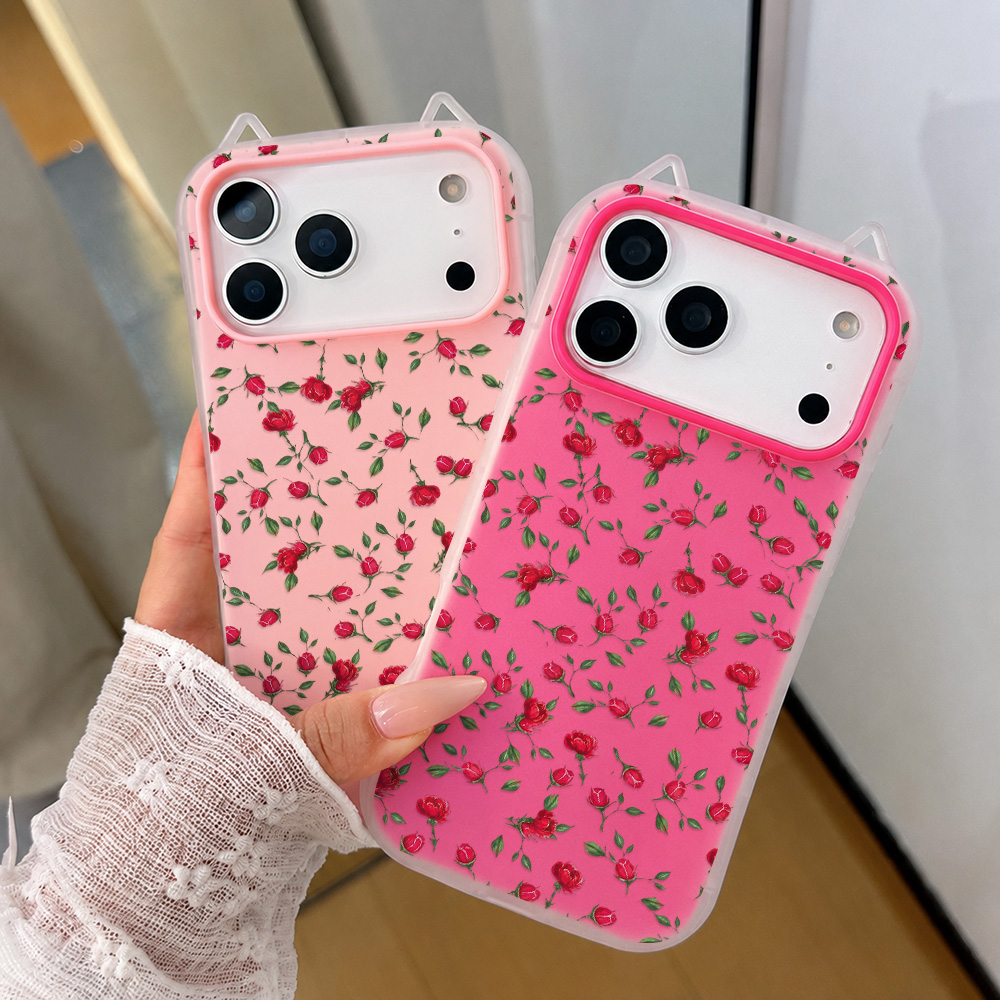 Red Rose Flower Cat Ear Phone  - đánh giá và giá Phone Cases Cat