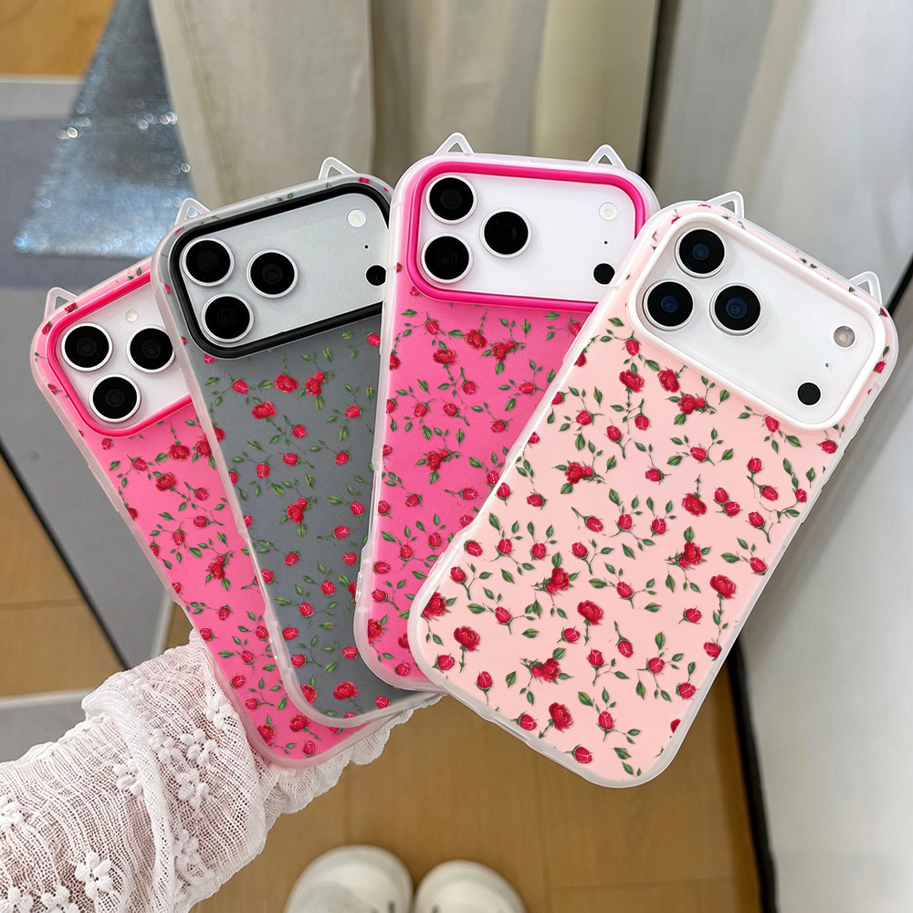 Red Rose Flower Cat Ear Phone  - đánh giá và giá Phone Cases Cat