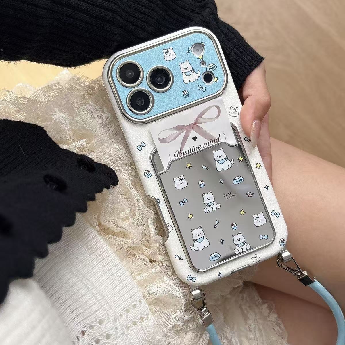 Cute Puppy Mirror Card Holder  - đánh giá và giá Phone Cases That Hold Cards